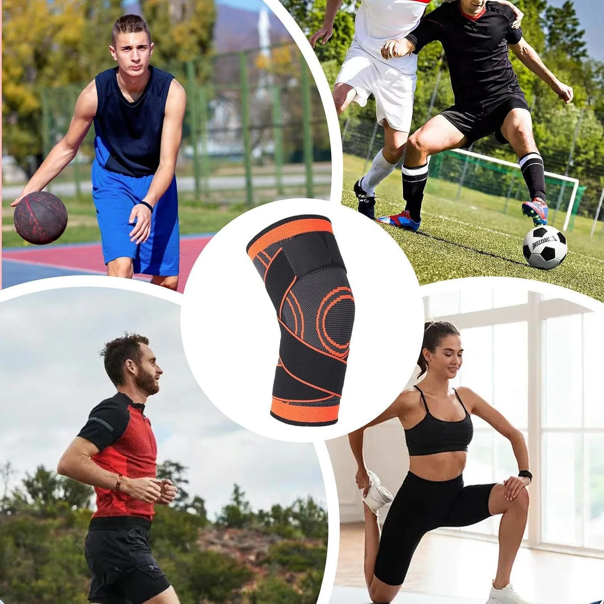 Unisex Knee Support Wrap for Meniscus Protection-Compression Straps, Adjustable Athletic Knee Brace for Cycling, Workout & Sports Riders
