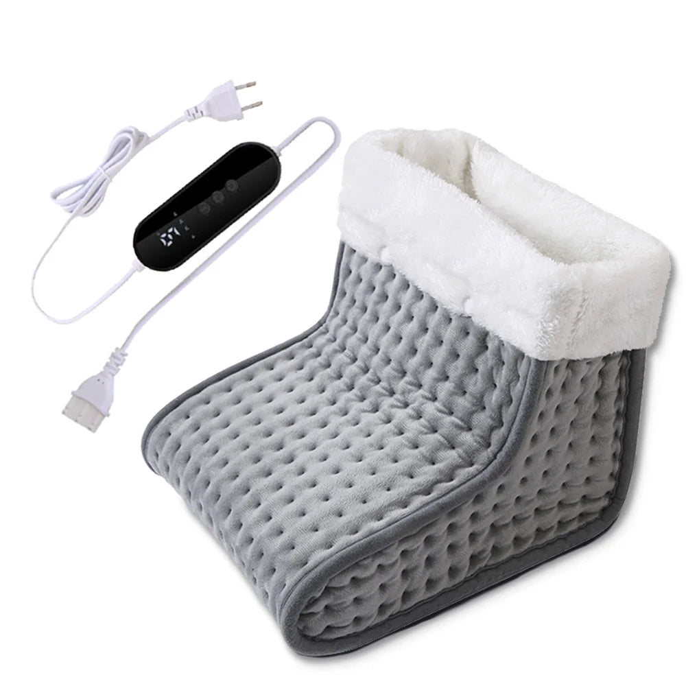 Electric Heated Foot Warmer – 9 Adjustable Heat Levels, 4 Timer Settings, Soft Washable Plush Heating Pad for Home & Office