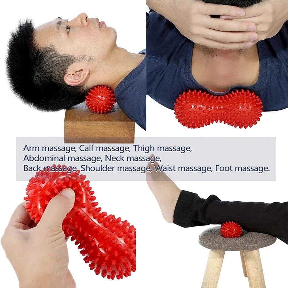 Peanut Massage Ball — Dual Trigger Point Roller for Back, Neck & Foot Relief