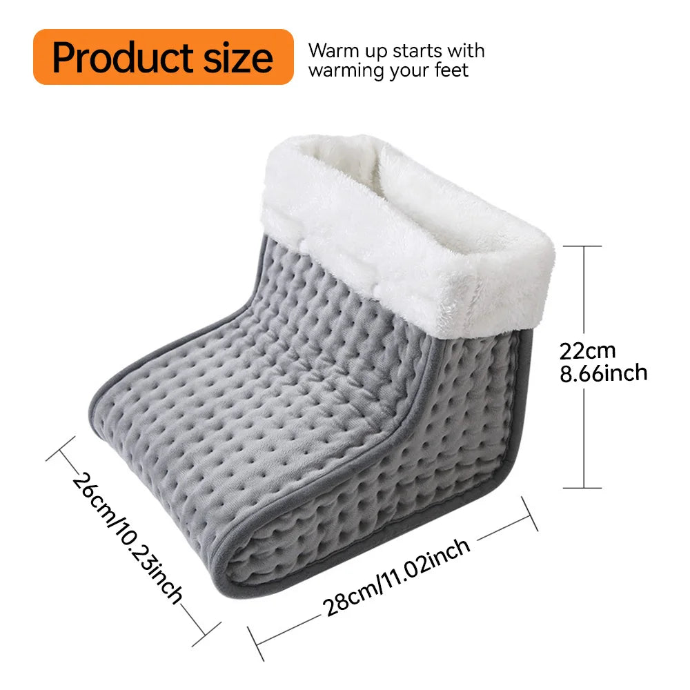 Electric Heated Foot Warmer – 9 Adjustable Heat Levels, 4 Timer Settings, Soft Washable Plush Heating Pad for Home & Office