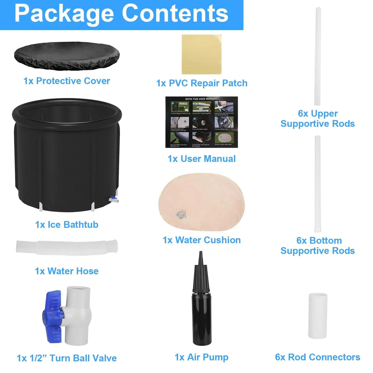 Portable Cold Plunge Tub — 97 Gal Ice Bath for Athletes