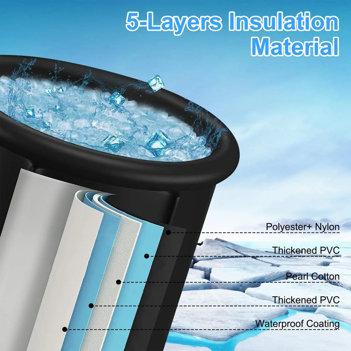 Portable Cold Plunge Tub — 97 Gal Ice Bath for Athletes