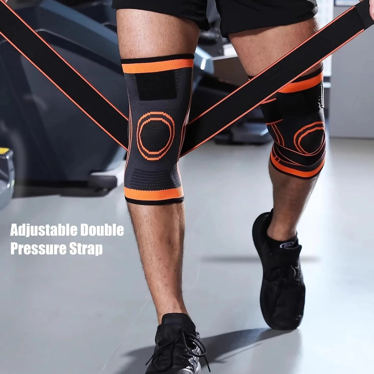 Unisex Knee Support Wrap for Meniscus Protection-Compression Straps, Adjustable Athletic Knee Brace for Cycling, Workout & Sports Riders