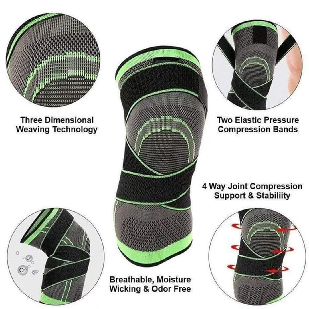 Unisex Knee Support Wrap for Meniscus Protection-Compression Straps, Adjustable Athletic Knee Brace for Cycling, Workout & Sports Riders