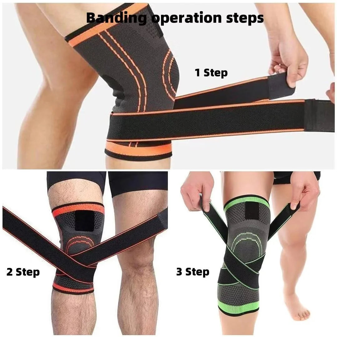 Unisex Knee Support Wrap for Meniscus Protection-Compression Straps, Adjustable Athletic Knee Brace for Cycling, Workout & Sports Riders